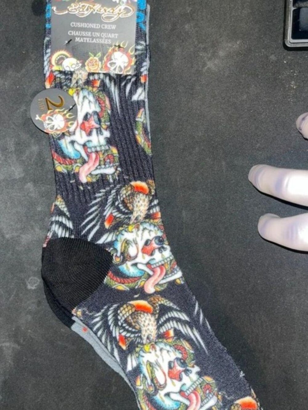 Ed Hardy 2 Pack Socks Sz 6-12 Brand New